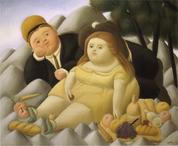 Artworks by 350 Famous Artists Painting - Picnic in the Mountains Fernando Botero